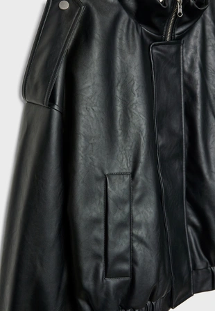 Куртка-бомбер из искусственной кожи- Заказать в России