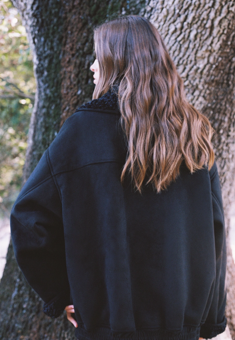 Двусторонняя куртка с комбинированным воротником