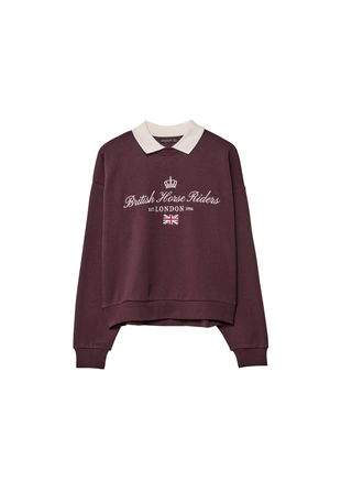 Толстовка с вышитым воротником поло- Заказать в России