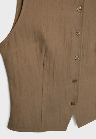 Текстурный топ на пуговицах- Заказать в России