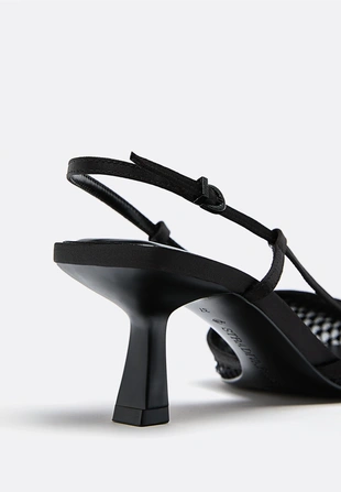 MESH HEELED SHOES WITH RHINESTONES- Заказать в России