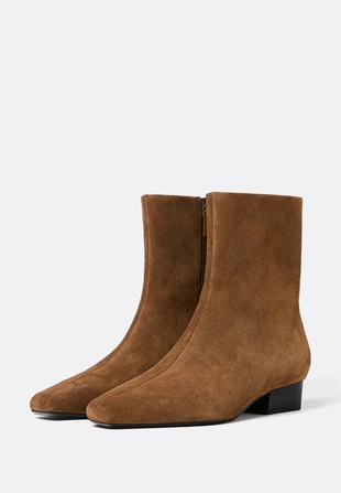 Кожаные ботинки на плоской подошве- Заказать в России