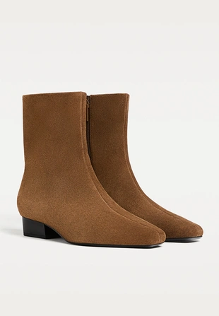 Кожаные ботинки на плоской подошве- Заказать в России