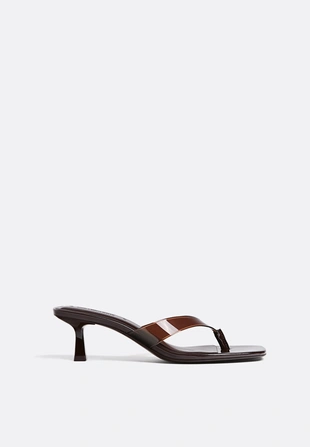 Босоножки на каблуке из винила- Заказать в России