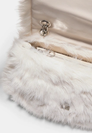 Мини-сумка через плечо прямоугольной формы из искусственного меха- Заказать в России