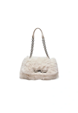 Мини-сумка через плечо прямоугольной формы из искусственного меха- Заказать в России