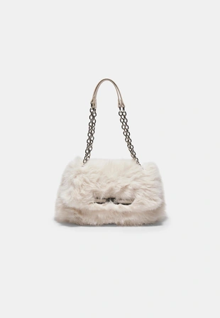 Мини-сумка через плечо прямоугольной формы из искусственного меха- Заказать в России