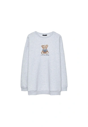 Толстовка с вышитым мишкой- Заказать в России