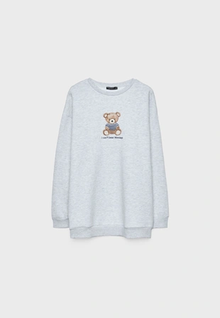 Толстовка с вышитым мишкой- Заказать в России