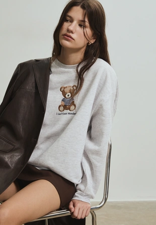 Толстовка с вышитым мишкой- Заказать в России