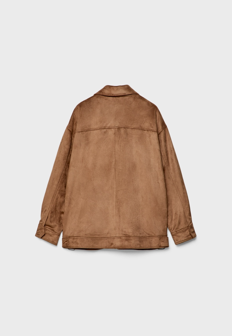 Куртка с пряжками из искусственной замши