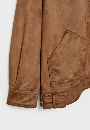 Куртка с пряжками из искусственной замши- Заказать в России