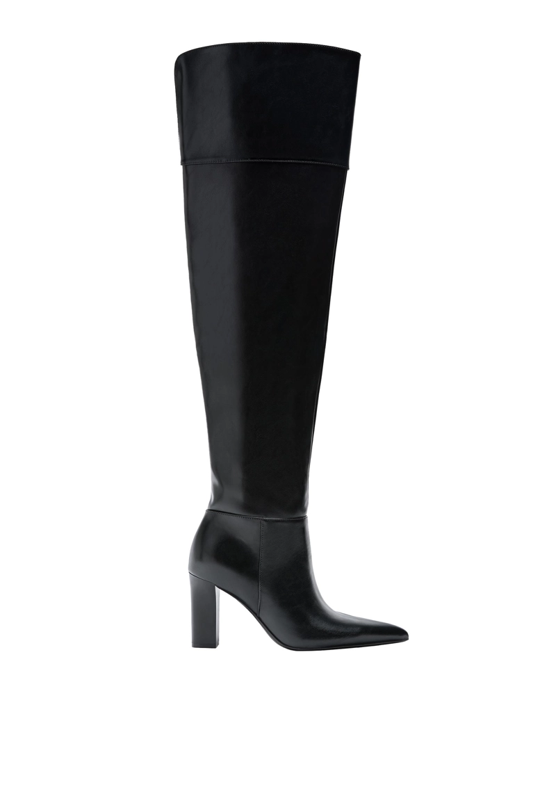 Ботфорты на каблуке со складкой