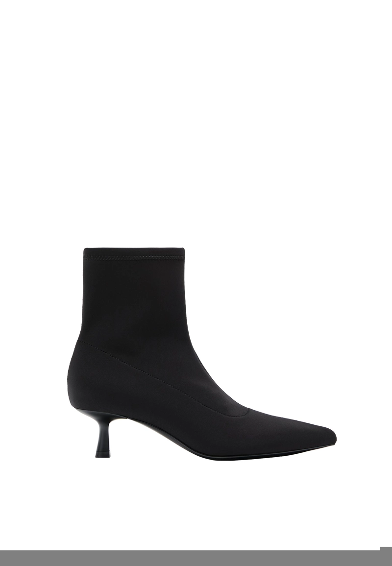 Ботильоны на среднем тонком каблуке из неопрена