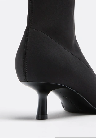 Ботильоны на среднем тонком каблуке из неопрена- Заказать в России