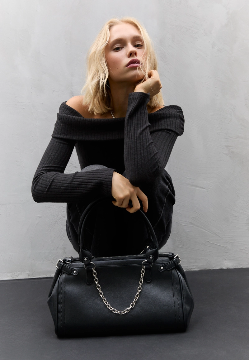 Сумка на плечо из искусственной кожи с цепочкой