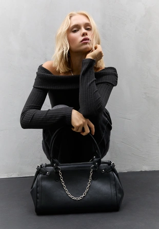 Сумка на плечо из искусственной кожи с цепочкой- Заказать в России