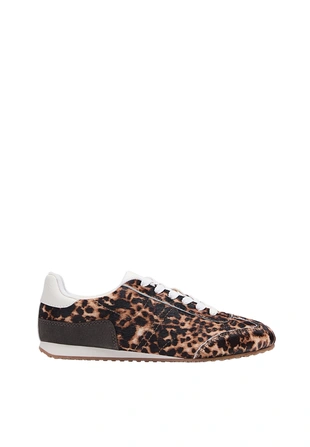 LEATHER HAIRON LEOPARD PRINT SNEAKERS- Заказать в России