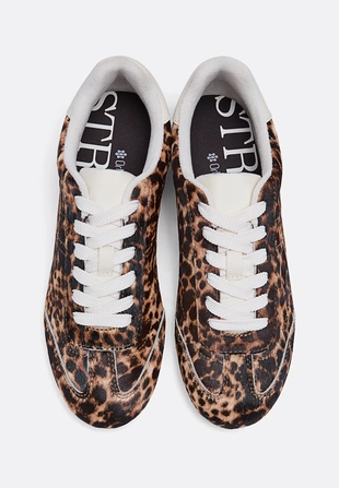 LEATHER HAIRON LEOPARD PRINT SNEAKERS- Заказать в России