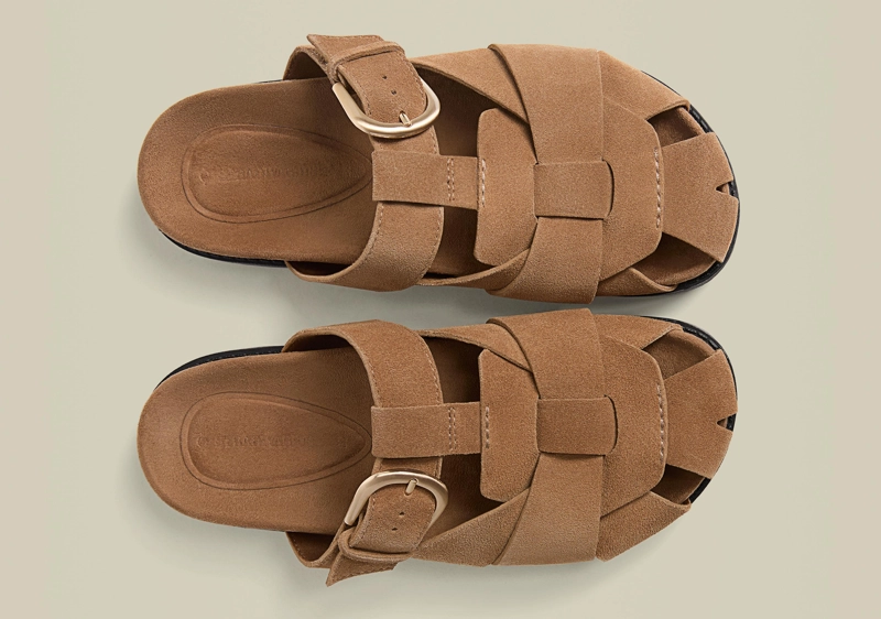 Кожаные сандалии-«крабики»