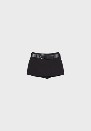 Мини-юбка-шорты с ремнем- Заказать в России