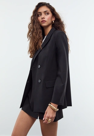 Двубортный пиджак на пуговицах- Заказать в России