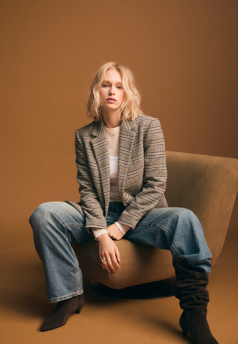 Пиджак классического кроя в клетку