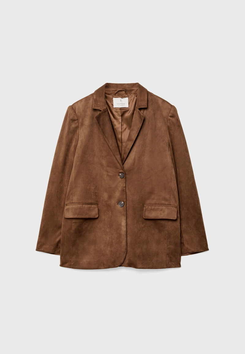 Пиджак из искусственной замши стандартной длины