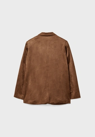 Пиджак из искусственной замши стандартной длины- Заказать в России