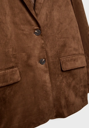 Пиджак из искусственной замши стандартной длины- Заказать в России