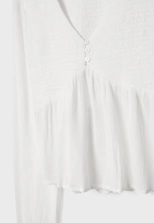 Легкая блузка с длинными рукавами- Заказать в России