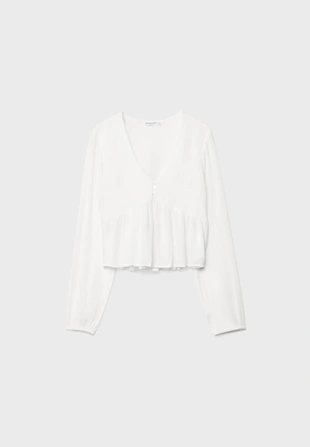 Легкая блузка с длинными рукавами- Заказать в России