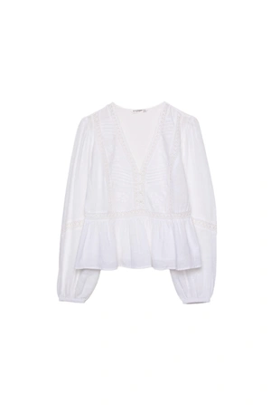 Свободная блузка с вышивкой- Заказать в России