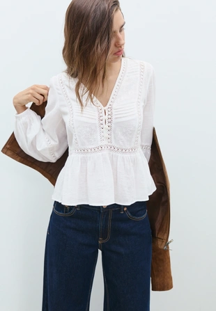 Свободная блузка с вышивкой- Заказать в России