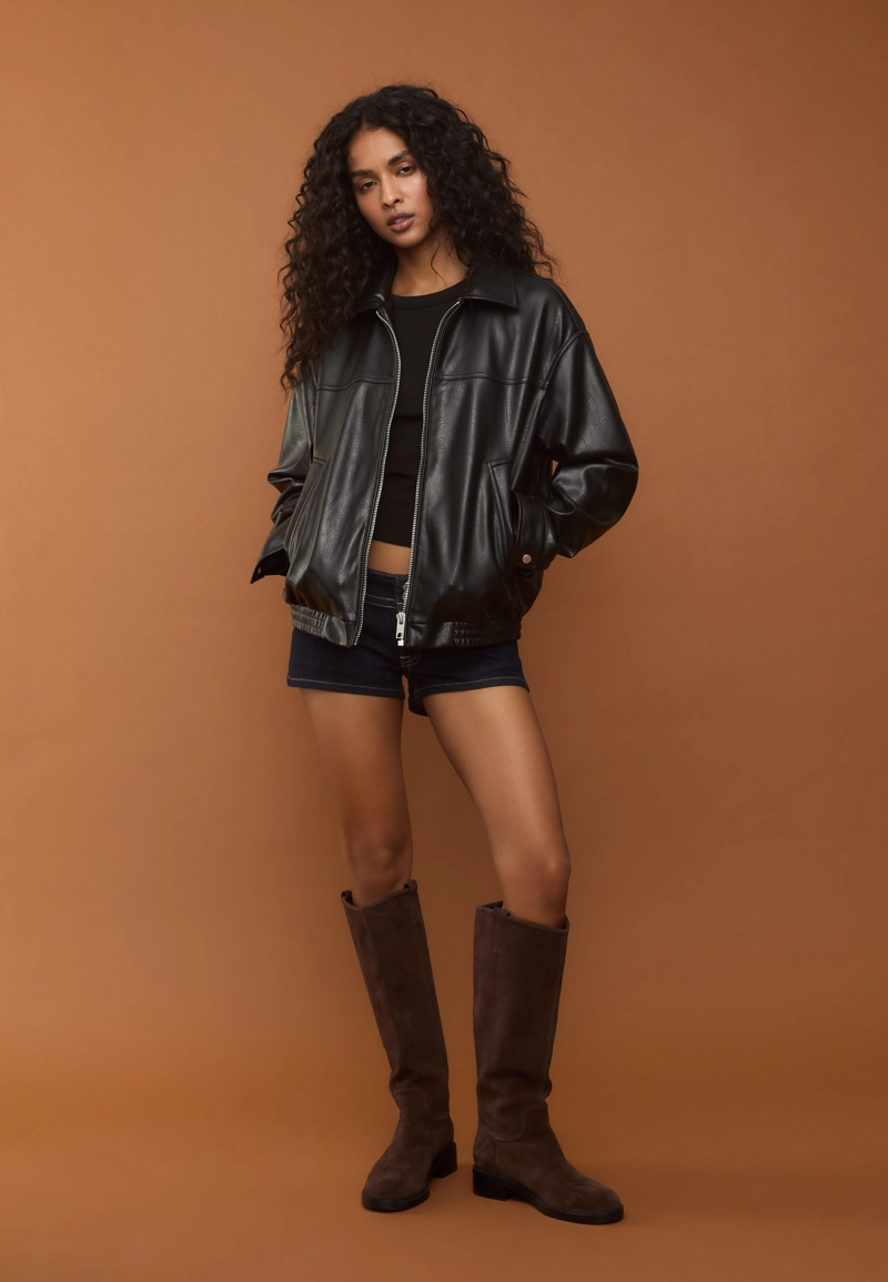 Кожаные ботфорты для верховой езды на плоской подошве