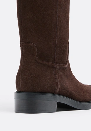 Кожаные ботфорты для верховой езды на плоской подошве- Заказать в России