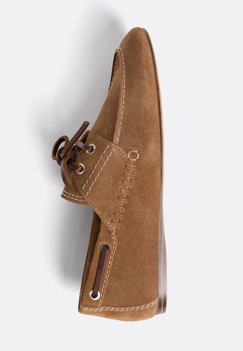 Кожаные мокасины на шнурках