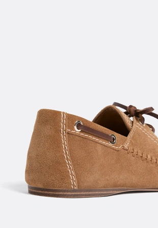 Кожаные мокасины на шнурках- Заказать в России