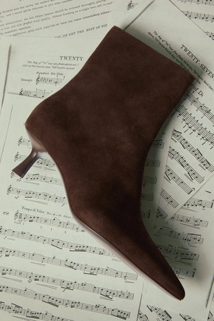 Кожаные ботильоны на шпильке- Заказать в России