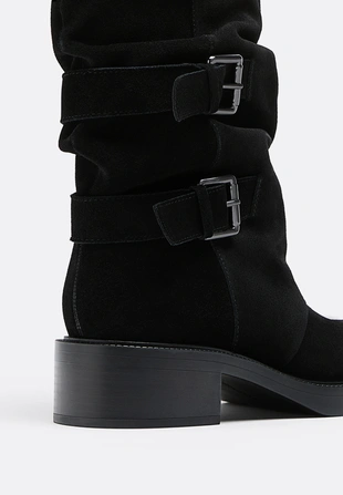 Кожаные ботильоны с пряжками- Заказать в России