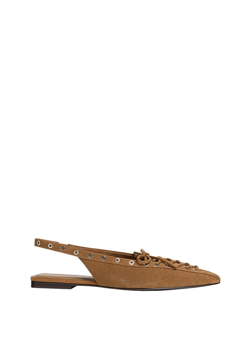 Кожаные балетки со шнуровкой