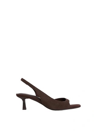 Кожаные босоножки на каблуке- Заказать в России