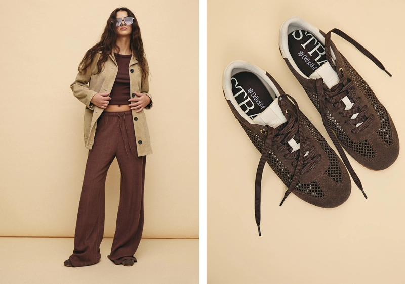 Перфорированные кожаные кеды