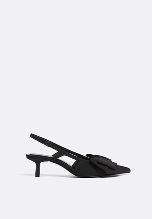 Туфли на среднем тонком каблуке с бантом- Заказать в России