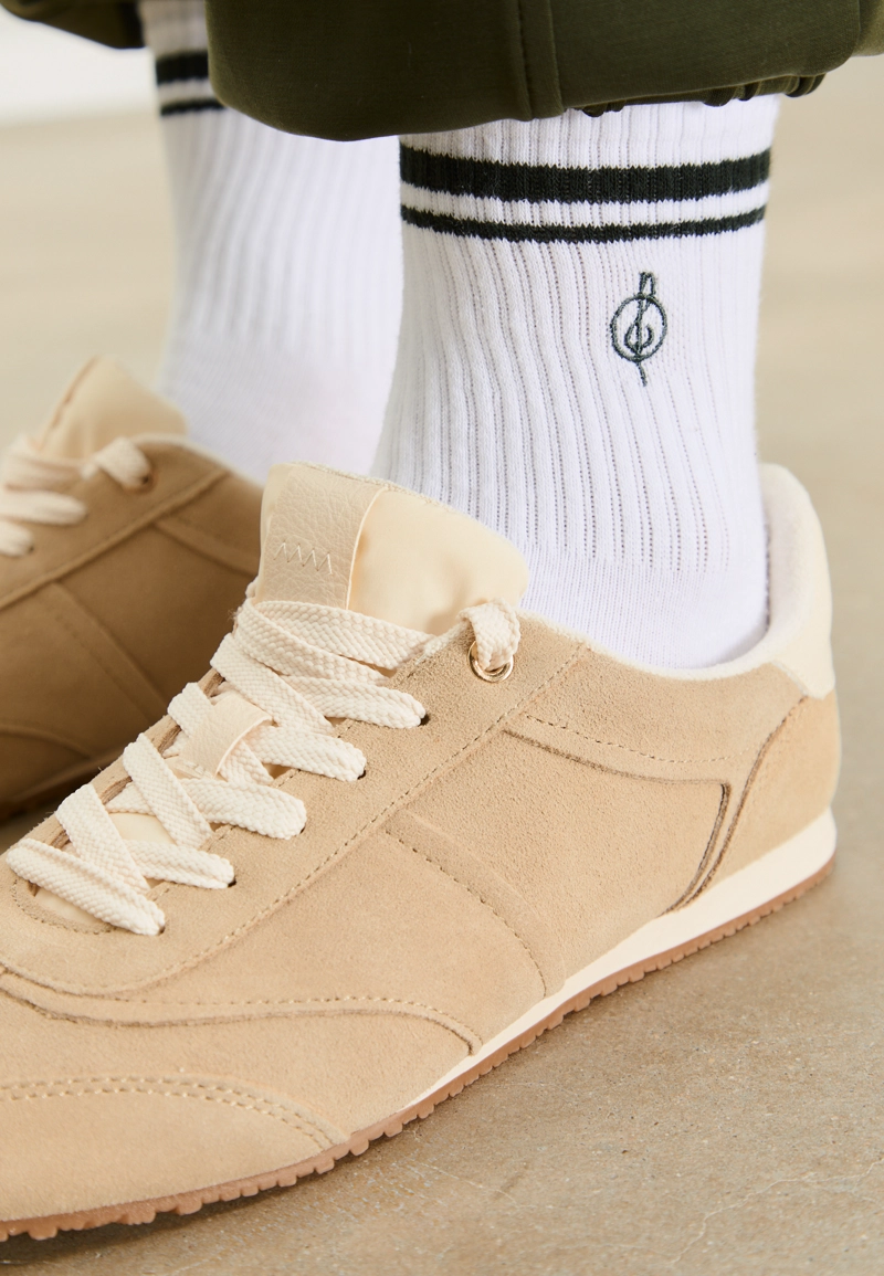 Набор из 2 пар полосатых носков с вышивкой