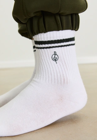 Набор из 2 пар полосатых носков с вышивкой- Заказать в России