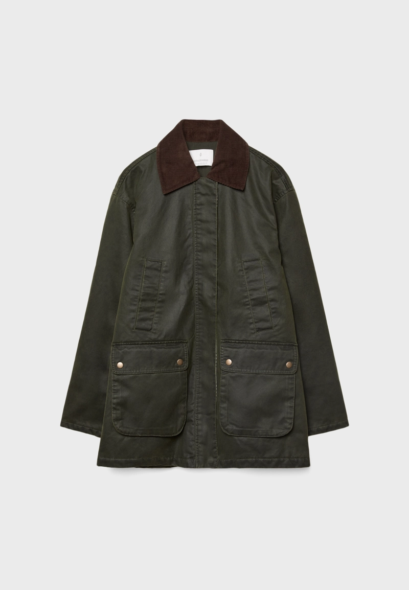 Парка с вощеным покрытием и множеством карманов