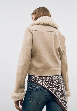 Куртка с отделкой из искусственного меха- Заказать в России