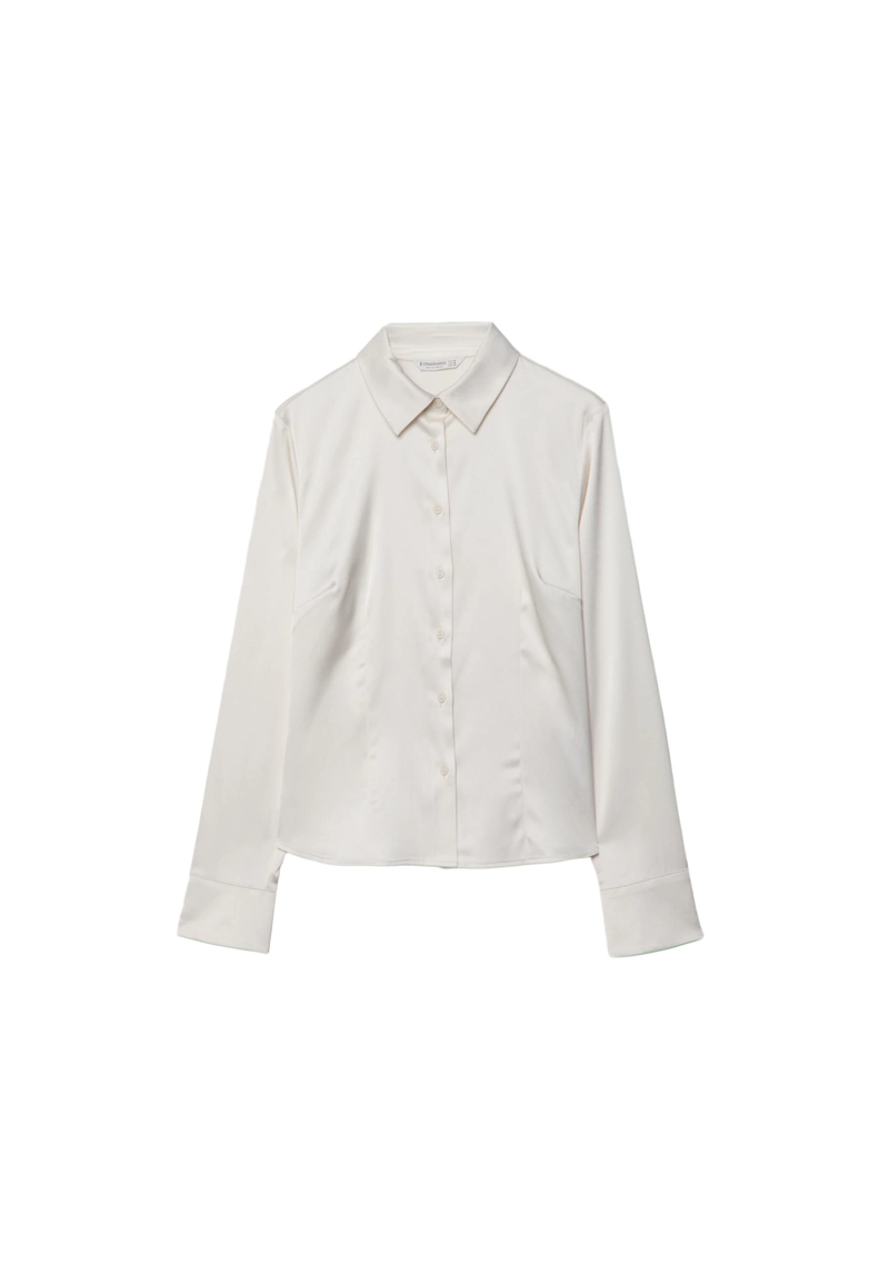 Приталенная атласная рубашка