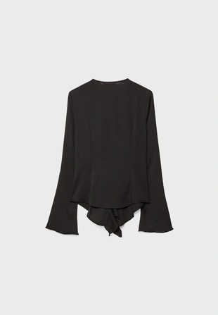 Блузка свободного кроя с воланами- Заказать в России
